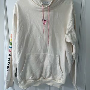 Teddy Fresh white hoodie with rainbow lettering